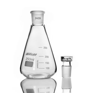 Flask, Erlenmeyer, with socket and Glass Stopper MEDILAB