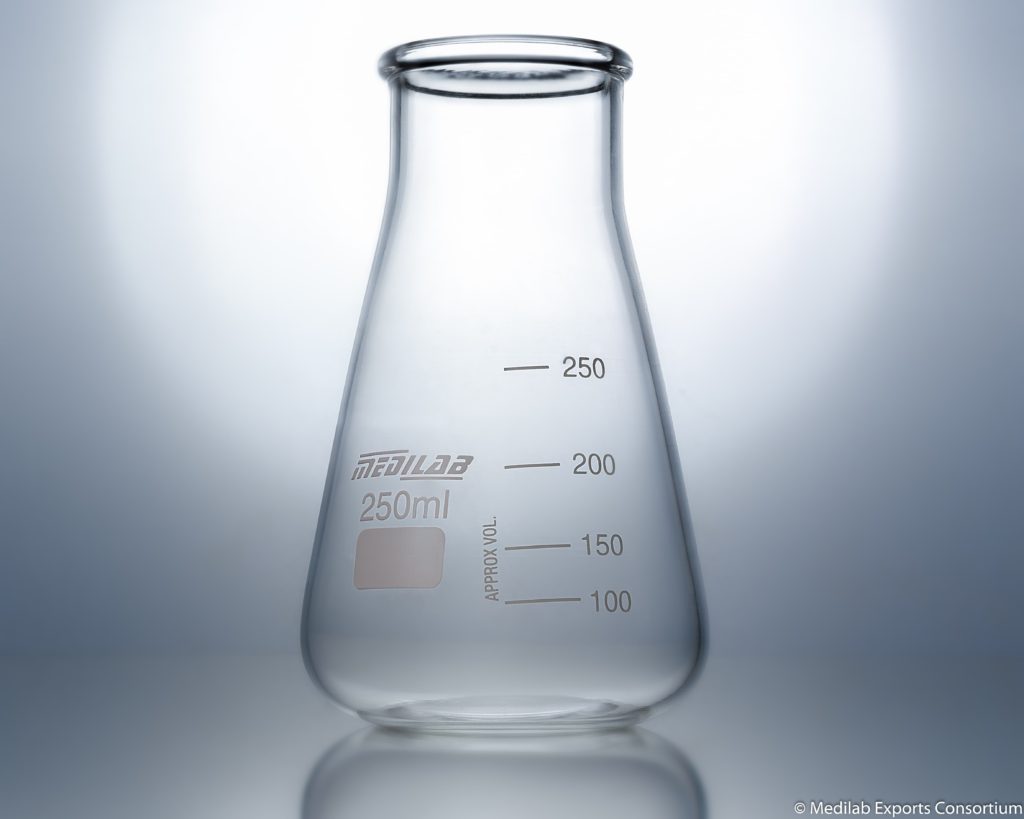 Flask Erlenmeyer Wide Neck- Boro 3.3 Glass - Conical -MEDILAB