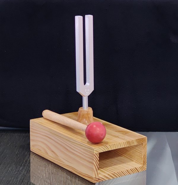 Resonance Box is a wooden Box with a Tuning Fork and a wooden hammer to study different frequencies of vibrations