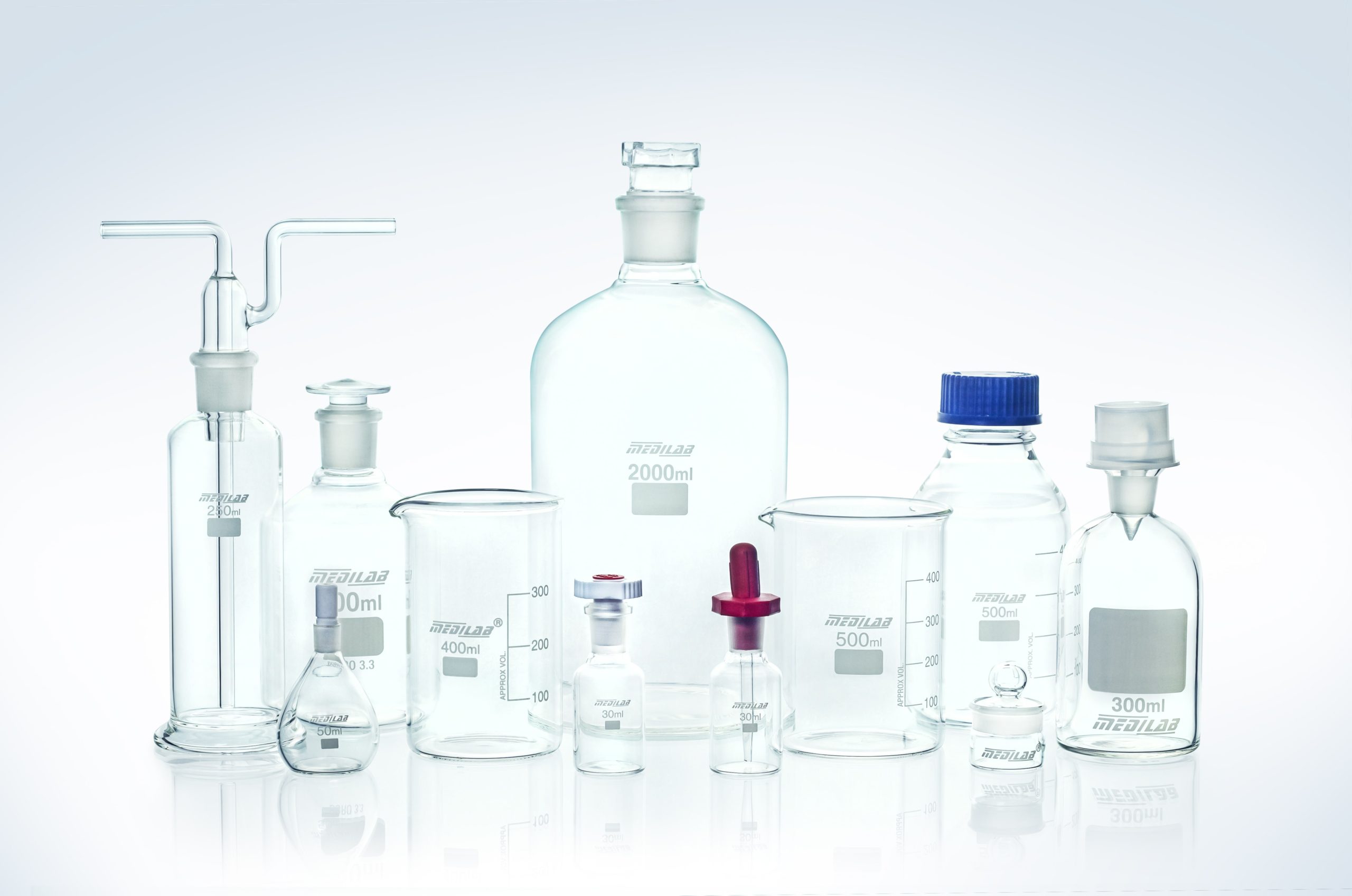Laboratory glassware instruments. Equipment for chemical lab