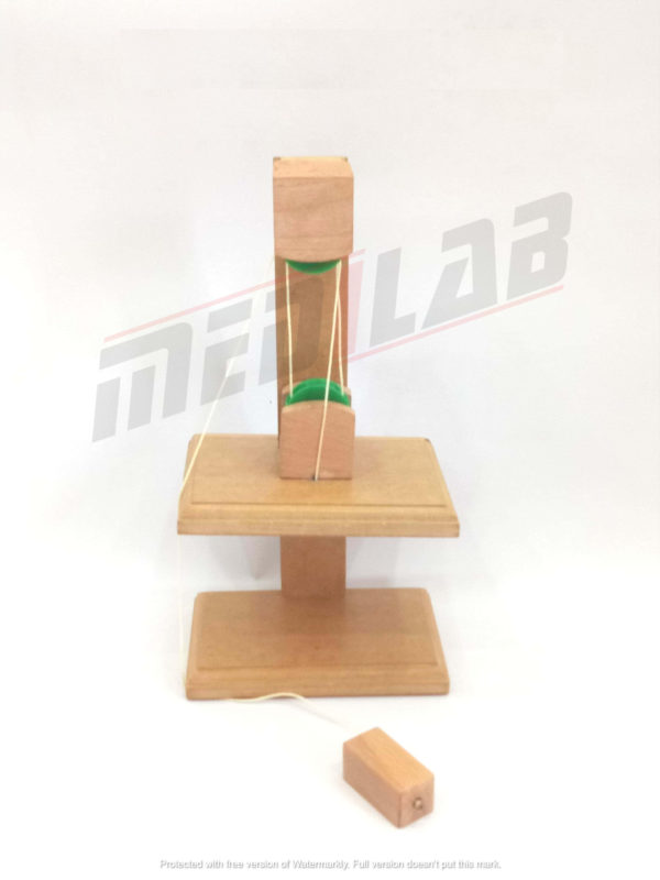 Block and Tackle Pulley System Wooden Model