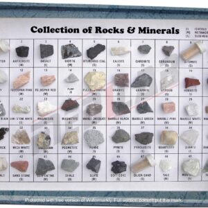 Collection of 50 Rocks & Minerals Paper Mounted - Paper Mounted Showcase