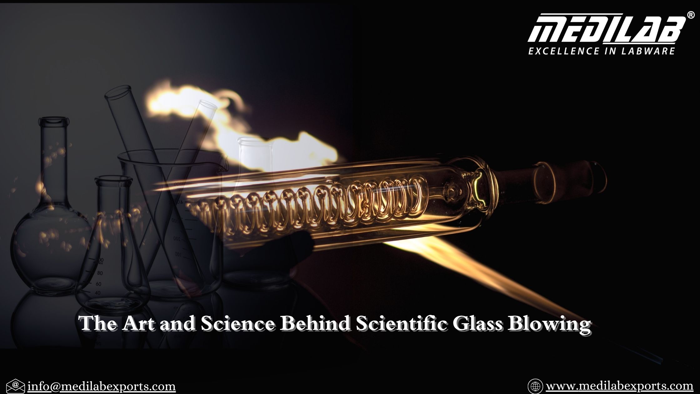 Scientific glass blowing with labware by MEDILAB.