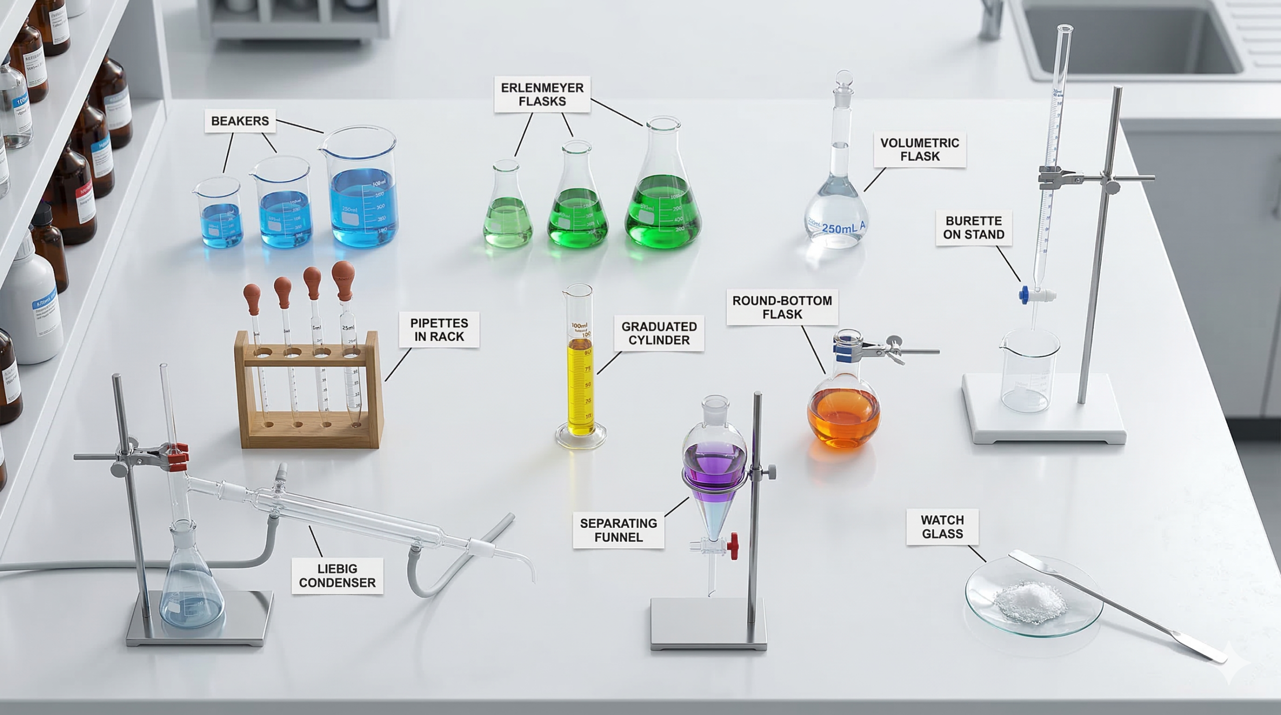 Precision Engineering of Essential Chemistry Lab Equipment High-precision Essential Chemistry Lab Equipment displayed in a quality control environment
