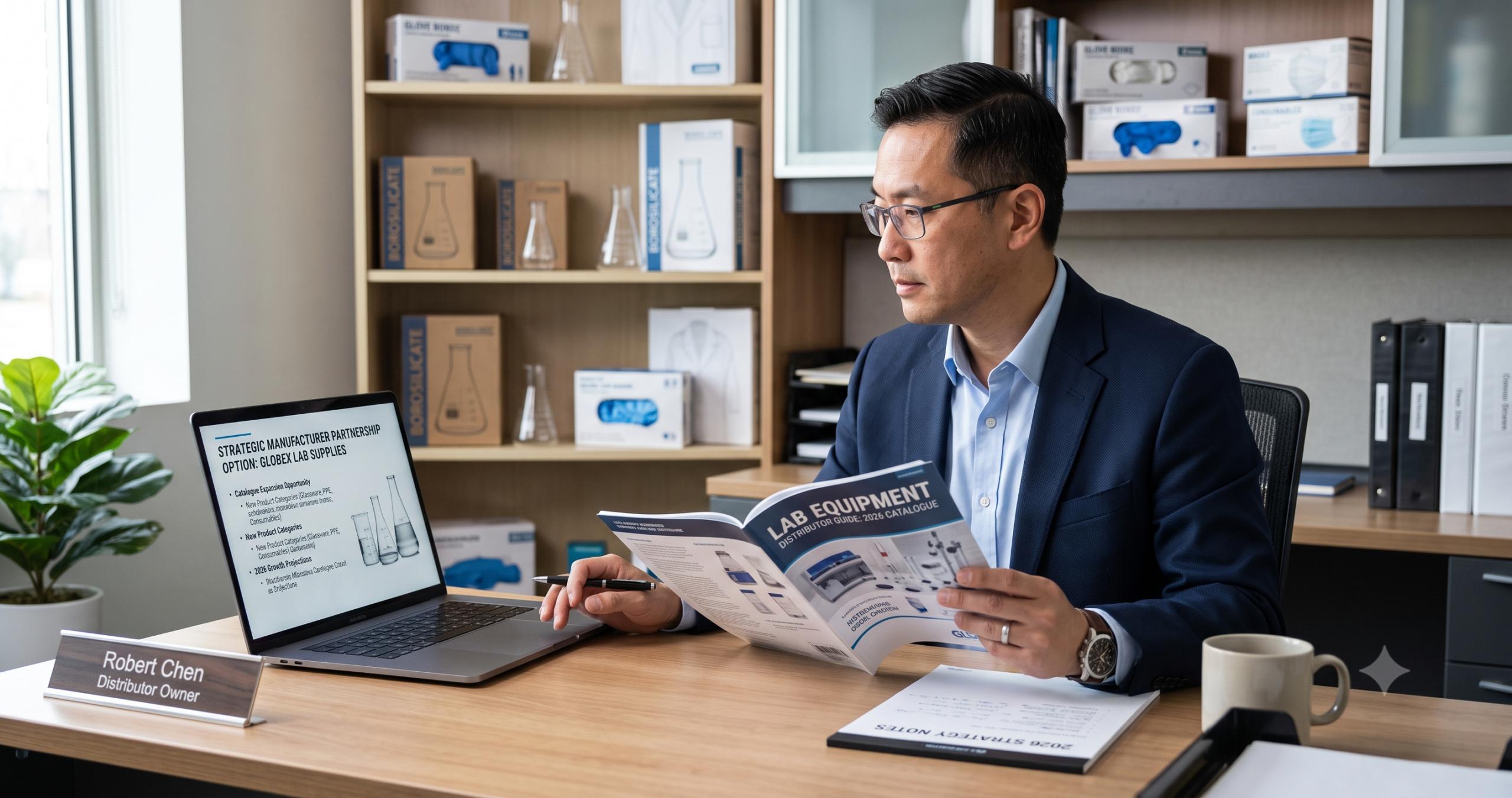 Lab Equipment Distributor Guide: 7 Growth Strategies for 2026 lab equipment distributor guide - distribution business owner reviewing catalogue expansion opportunities and manufacturer partnership options for 2026